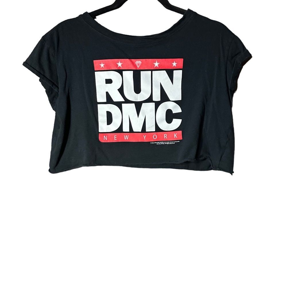 Run DMC Black Crop Top Sz Small